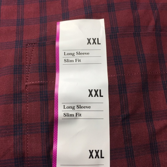 NWT Long Sleeve Button Down Shirt Deep Red Men XXL - Picture 3 of 9